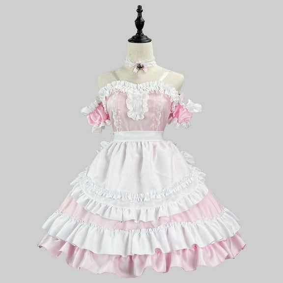 Lilgiuy Women Lovely Maid Cosplay Costume Animation Show Japanese Outfit Dress Clothes for Class Reunion