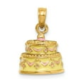 thumbnail image 2 of FB Jewels 14K Yellow Gold 3D Happy Anniversary Cake with Yellow Frosting Pendant, 2 of 2