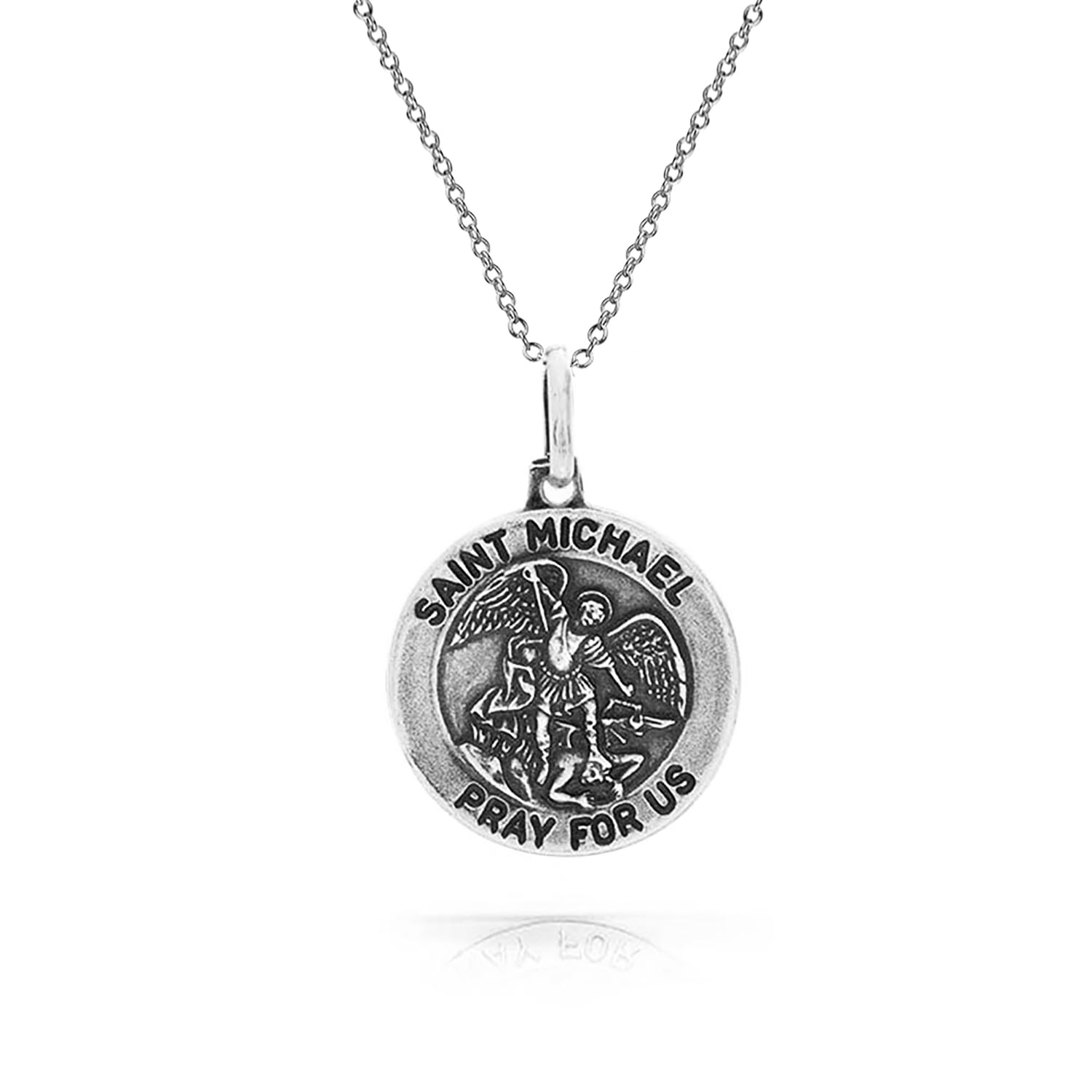 925 Sterling Silver Saint Michael Pendant Necklace