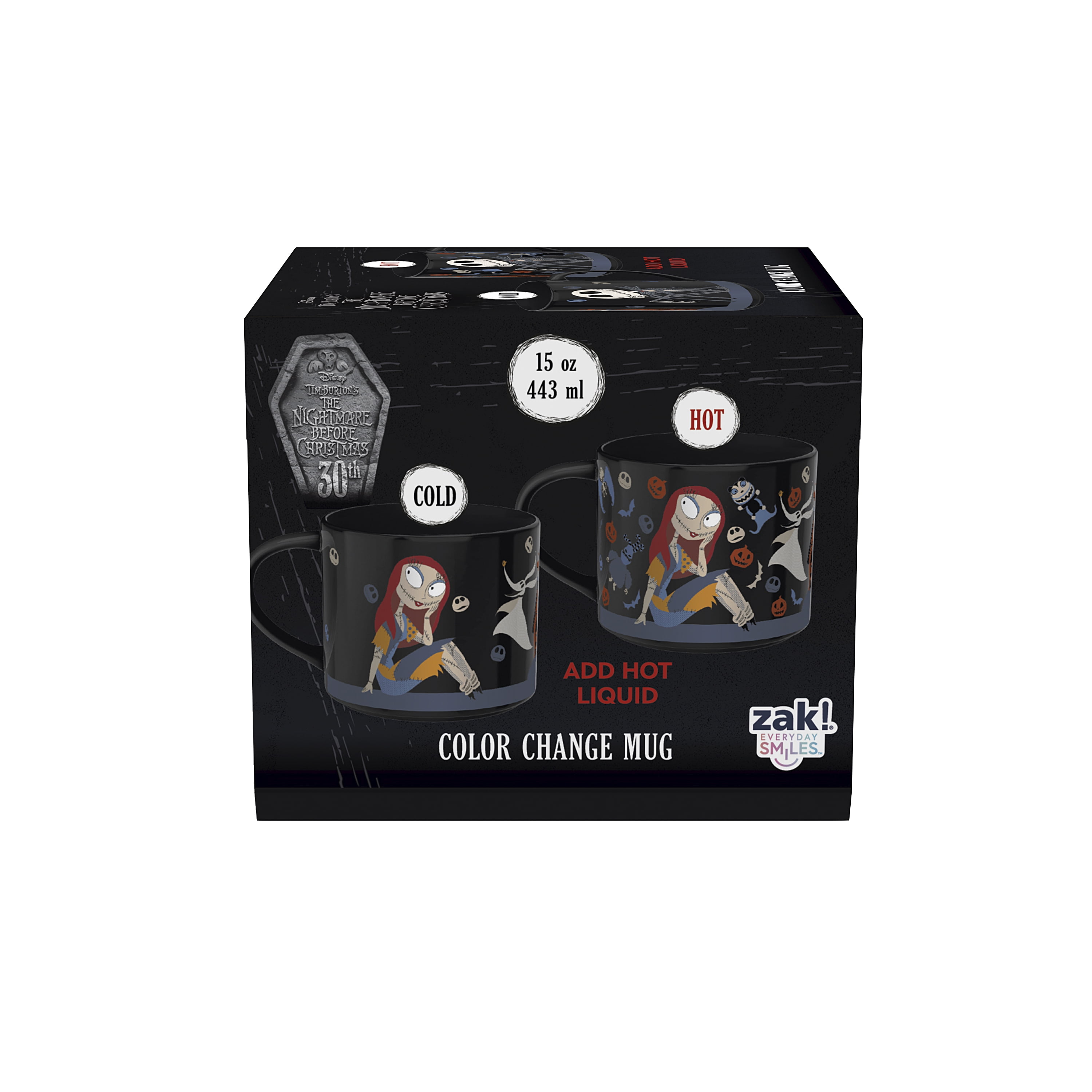 Zak Designs Color Change 15oz Modern Mug, Nightmare Before