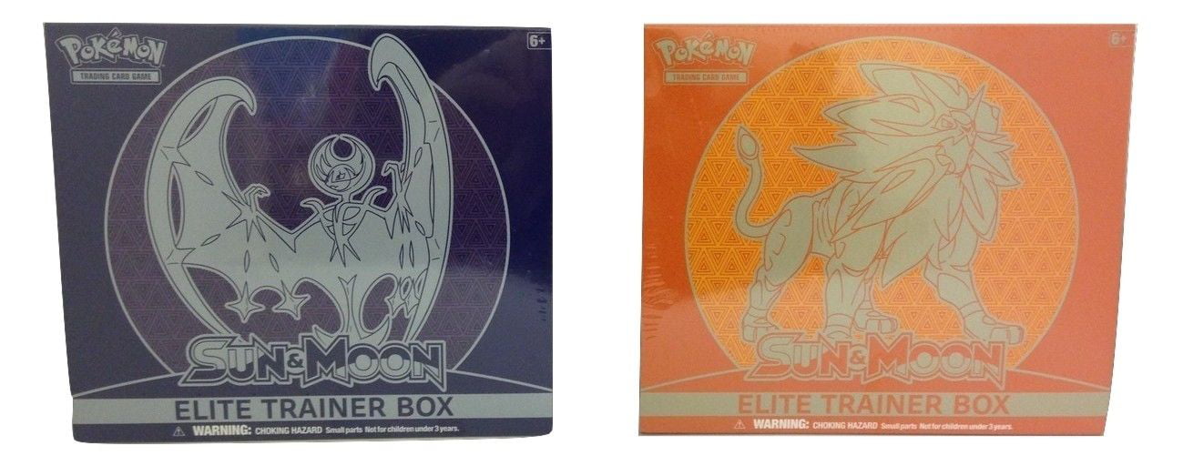 Sun and Moon Base Set Elite Trainer Box Set of 2 Lunala and Solgaleo Pokemon TCG 