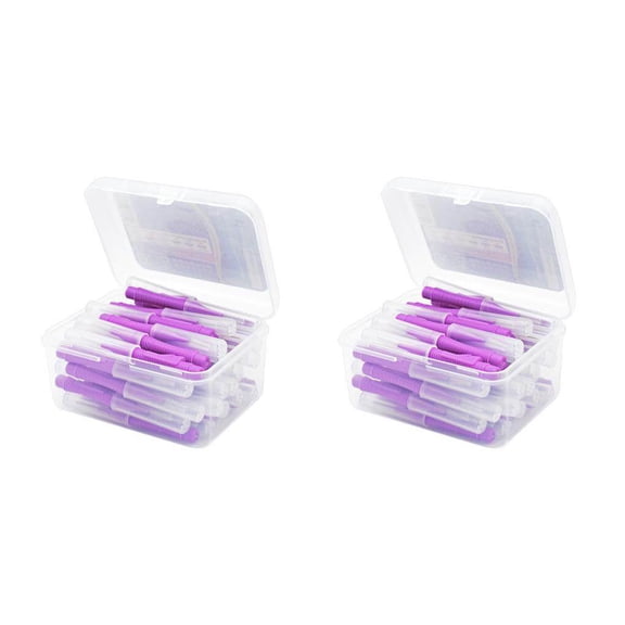 Seitruly 40 Uds cepillo interdental cabeza cepillos de herramienta de higiene bucal interior de mano hogar viajes vacaciones púrpura Púrpura 1.2-1.5 mm 2piezas