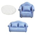 thumbnail image 1 of Mini Sofa Set with Carpet for 1/12 Dollhouse Living Room Decorative Pretend, 1 of 9