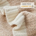 thumbnail image 3 of Snuggle Sac Heather Beige Throw Blanket for Couch, Ultra Soft Microfiber Knitted Blanket Cozy Warm Blankets, Beige, 50x70 inches, 3 of 6