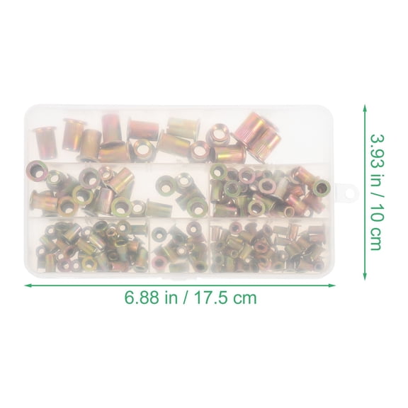 FRCOLOR 165 Pcs Flat Head Rivet Nut Threaded Insert Rivets