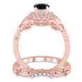 thumbnail image 3 of 1.25 Carat Black Diamond Vintage floral Bridal Set Engagement Ring on 10k Rose Gold, 3 of 3