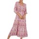 thumbnail image 2 of Txlixc Vestido bohemio casual para mujer, vestido midi de media manga con cuello en V para vacaciones Txlixc  Moda, 2 of 8