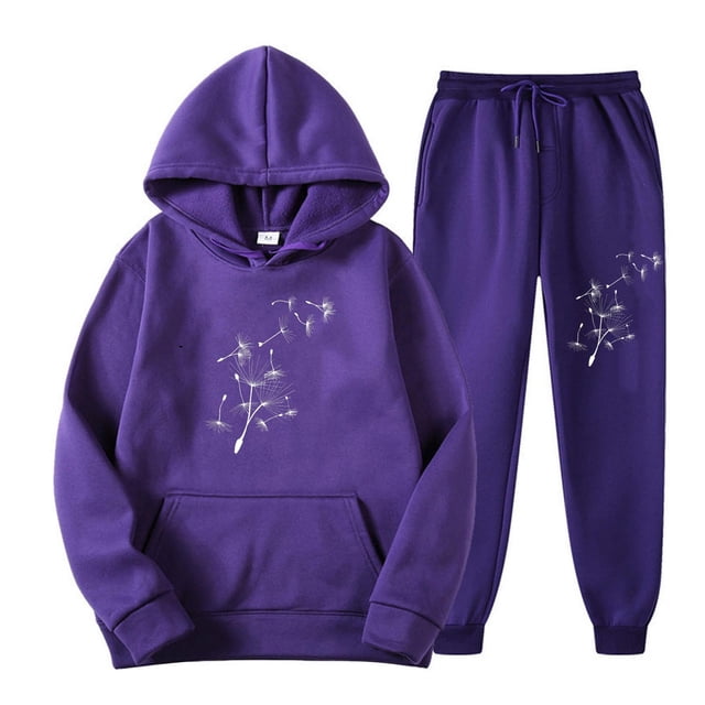 Bowake Womens Sweatsuits Fall 2 Piece Floral Printed Outfits Long Sleeve Pullover Sweatshirt and Sweatpants Tracksuits