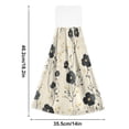 thumbnail image 6 of Yayeee Kitchen Hanging Hand Towels Set of 2 with Loop Bathroom Absorbent Tie Towel, Small Black Flowers, 6 of 7