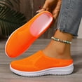 thumbnail image 5 of Havenx Women Knit Mesh Slip on Mules Breathable Lightweight Mules Half Slippers Closed Toe Comfortable Fashion Casual Walking Shoes,Saffron 39(US-7.5), 5 of 6