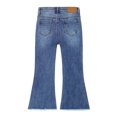 thumbnail image 2 of KIDSCOOL SPACE Baby Little Girls Flared Jeans, 18M-5T Raw Edge Hem Stretchy Denim Pants,Light Blue,9-12 Months, 2 of 6