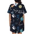thumbnail image 3 of Naloa Space Women's Short-Sleeved Pajama Set, Loungewear, Summer pajamas, Breathable Cozy - Large, 3 of 9
