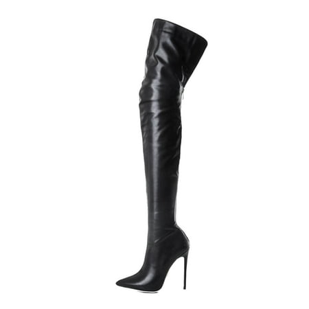 

Deals of the Day Tarmeek Boots for Women Womens Black Boots Sexy High Heel Shoes Pointed Zip Shoes Winter Boots Leather Boots Over-the-knee Boots Shoes for Women