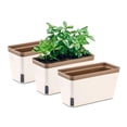 thumbnail image 3 of 27cm Self-Watering Flower Box Herb Pot With Earth Irrigation System Green Set Of 3 Plastic Flower Pot Planter Rectangle For Kitchen Balcony Windowsill,gticphyj, 3 of 6