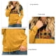 thumbnail image 5 of Sudadera holgada, con estampado informal, bolsillos, talla L, manga larga, color amarillo, con parches para mujer, 5 of 6