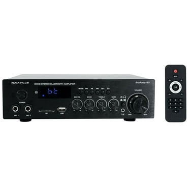 Rockville BLUAMP 90 Home Stereo Bluetooth Receiver Amp w/Mic Phono HDMI Input