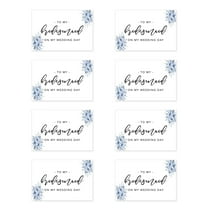 Koyal Wholesale Wedding Day Gift Set with Envelopes Set of 8 Icy Blue Florals To My Bridesmaid On My Wedding Day