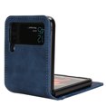 thumbnail image 4 of Feishell for Samsung Galaxy Z Flip4 Case,Galaxy Z Flip4 Luxury PU Leather Folding Protective Phone Case with ID Credit Card Slots Pocket Shockproof Protective Shell Cover,Blue, 4 of 7