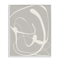 Stupell Industries Beige Very Abstract Figure Abstract Painting White Framed Art Print Wall Art, 16 x 20