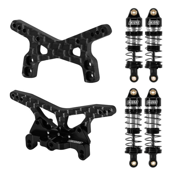 INJORA Carbon Shock Towers with Mount and Aluminum Oil Shocks for Buggy Losi Micro-B/Micro-T
