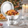 thumbnail image 1 of VEVOR 5 Qt 4 Pack Round Chafing Dish Buffet Set Full-Size Pan Stainless Steel Silver, 1 of 9