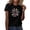 Black, variant on Womens Tops Short Sleeve Summer Tops For Women Casual Fashion Print Round Neck Womens T Shirts