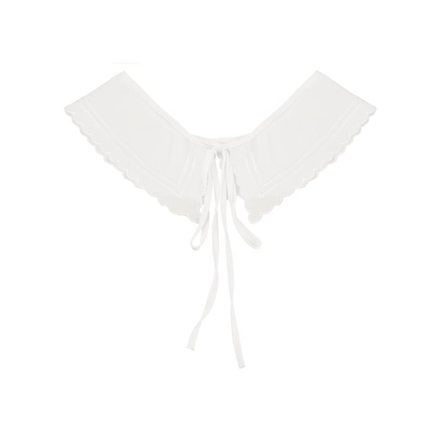 INSPIRE CHIC Detachable False Collar, Embroidery Mini Cape Neck Ruff Dickey Fake Collar for Blouse White-8
