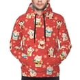 thumbnail image 2 of Bingfone Japanese Maneki Cats Men's Drawstring Hoodie Long Sleeve Pocket Sweatshirts-3X-Large, 2 of 6