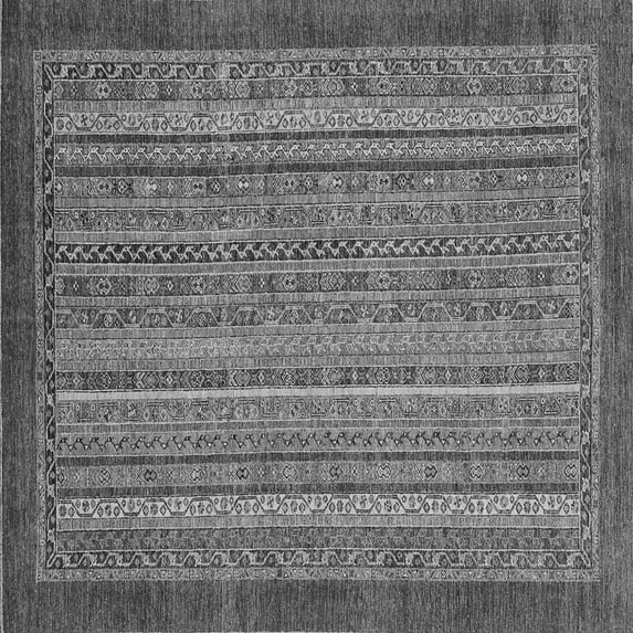 Ahgly Company Indoor Square Abstract Gray Modern Area Rugs, 8' Square