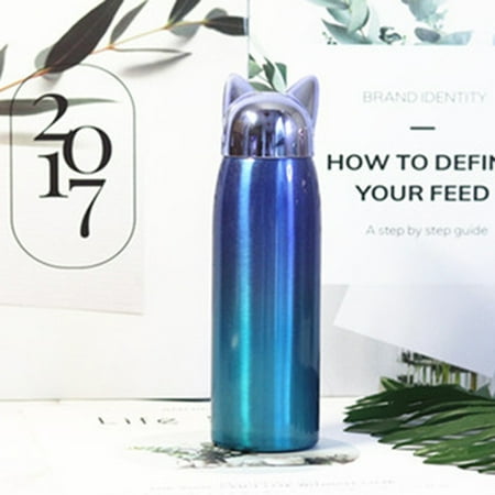 

Vacuum Insulated Mug 300ML Stainless Steel Coffee Thermals Mug Gradient Color Leak Proof Lasting Thermals Water Bottle Blue 300ML