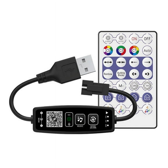 WS2811 WS2812B LED Controller Bluetooth Music 28Keys Remote Control for Individual Addressable RGB Strip Light USB 5V