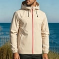 thumbnail image 2 of Stamzod Rain Coats for Men Outdoor Windproof Rain Jacket Men Travel Hiking Windbreaker Jackets with Pocket Beige-4 L, 2 of 5