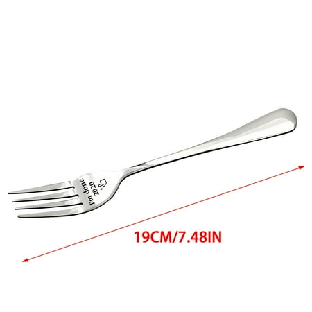 

TKing Fashion Family Tableware Stainless Steel Cake Fruit Fork Spoon Gift Fork With Fork Tableware - Silver