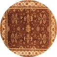 thumbnail image 1 of Ahgly Company Indoor Round Oriental Orange Traditional Area Rugs, 6' Round, 1 of 4