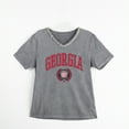 thumbnail image 5 of Women's Gameday Couture Gray Georgia Bulldogs Iconic Edge Rhinestone V-Neck T-Shirt, 5 of 7