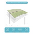 thumbnail image 5 of Quilts Twin Size Bedding Set, Green Wooden Grain Lightweight Quilted Comforter, Vintage Chic Geometric Gradient Soft Reversible Bedspread Coverlet with Pillow Covers for All Season, 68" x 86", 5 of 7
