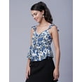 thumbnail image 2 of Moomaya Women Printed Ruffled Short Sleeves Top, Sweetheart Neck, Vacation Top, 2 of 8