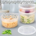 thumbnail image 1 of Plastic Deli Food Storage Containers With Leak-Proof Lids 16 Oz | Microwaveable Airtight Container For Soups, Snacks, Meal Prep, Salad, Ice Cream | BPA-Free Kitchen & Restaurant Supplies, 1 of 7