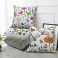 thumbnail image 4 of Spring Floral Throw Pillow Covers 18x18 Set of 4,Wildflowers Plants Butterfly Decorative Pillow Cases for Bedroom Sofa Couch, 4 of 6
