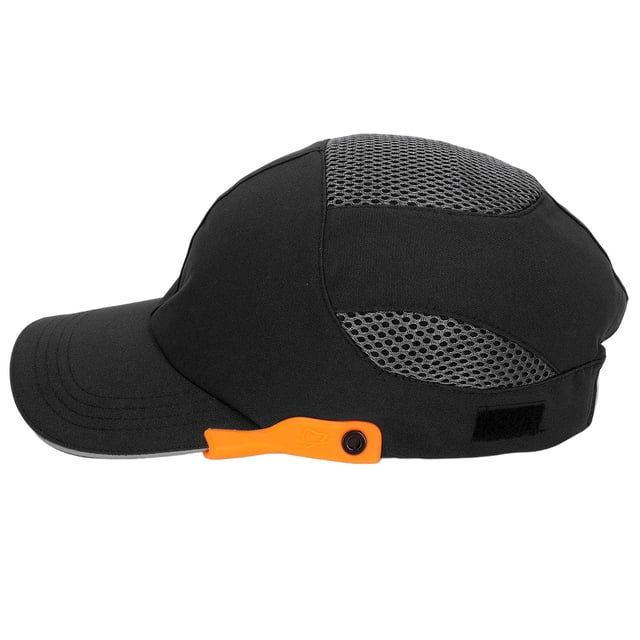 Protective Hat, Mesh Design Hardhat Bump Hat Comfortable For Sprots Black With Orange Edge