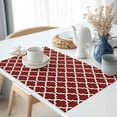 thumbnail image 3 of Red White Geometric Placemats Set of 8, Minimalist Morocco Pattern Table Mats Washable Heat-Resistant Non-Slip Place Mats for Kitchen Dinner Table Indoor Outdoor Decor,13x19 Inch, 3 of 9