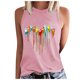 thumbnail image 2 of ICHUANYI Clearance Casual Women's Round Neck Summer Sexy Gradient Print Regular Women's Sleeveless Top(Pink, M) ICHUANYI WER2023080902926, 2 of 5