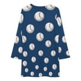 thumbnail image 3 of Baseball Softball Ball Loose Dress Evening Dress Summer Dresses for Women Luxury Dress Long Sleeved Dress, 3 of 4