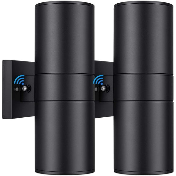 2 Pack Outdoor Wall Light with Dusk to Dawn Sensor,Wall Mount Black