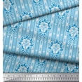 thumbnail image 2 of Soimoi Blue Rayon Fabric Abstract Damask Decor Fabric Printed Yard 42 Inch Wide, 2 of 3