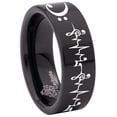thumbnail image 6 of Bass Clef Heart Lifeline Tungsten Carbide Ring, 6 of 9