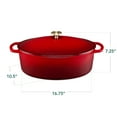 thumbnail image 3 of Best Choice Products Oval 7.5 Quart Cast-Iron Dutch Oven, Heavy-Duty w/ Enamel, Side Handles - Red, 3 of 8