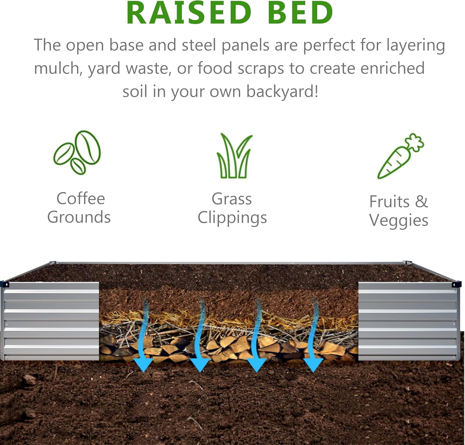 2PCS 10x3x1ft Galvanized Raised Garden Bed Kit,Metal Planter Box for Vegetables,Flowers,Herbs Durable Rust-Resistant Patio Gardening Beds,Silver