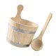 thumbnail image 2 of Juego de Cubo Y Cucharón para Sauna, Barril de Madera para Herramientas de Baño para Spa, Sauna, Hogar, 2 of 9