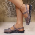 thumbnail image 5 of Shrysg Women's Jelly Closed-Toe Flat Sandals PVC Lightweight Breathable Adjustable Strap Casual Summer Beach Shoes Navy, 5 of 9
